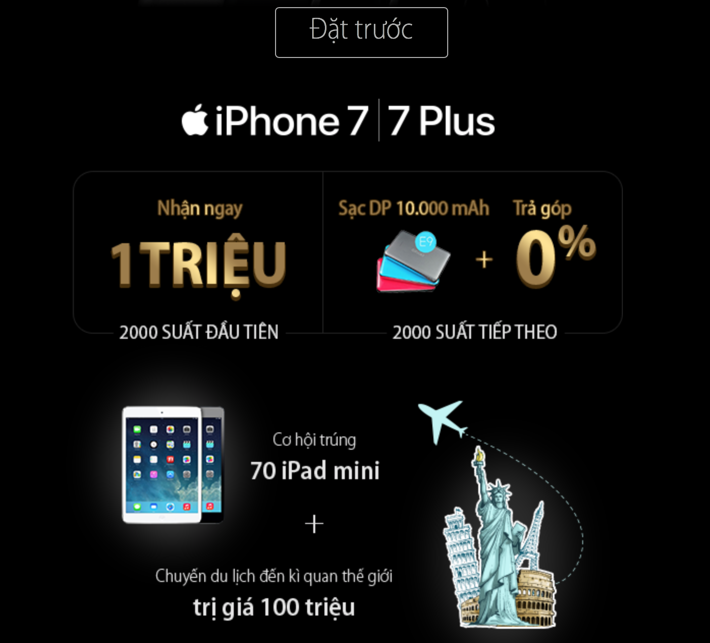 Mua iPhone 7 và 7 Plus tại FPTShop, Viễn Thông A, TGDĐ, Viettel – có nhiều khuyến mại (2815)