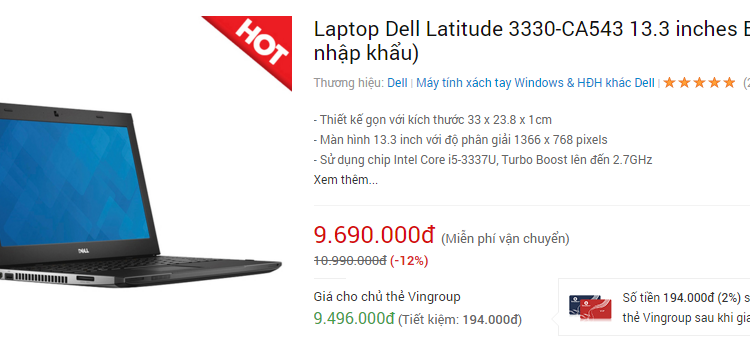 Ưu đãi hấp dẫn cho sản phẩm laptop dell (5509)